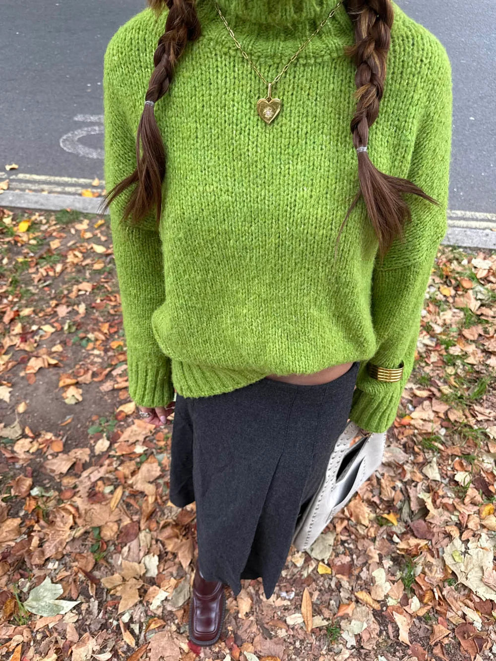 Pull Oversize Paola vert anis, vue 6