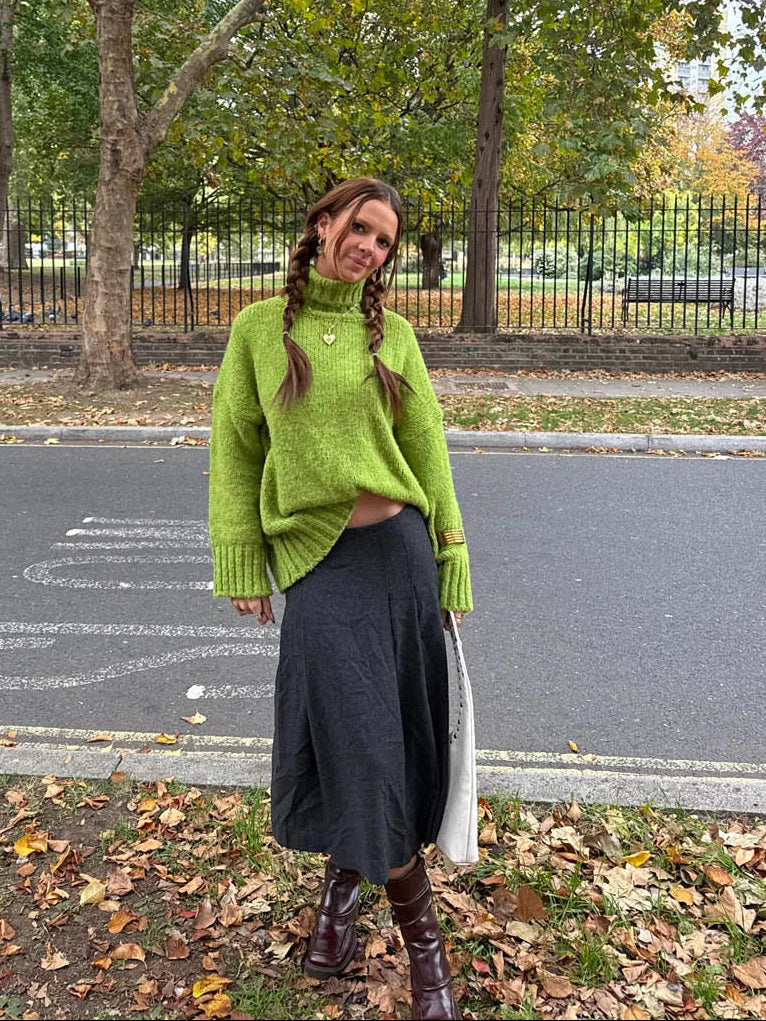Pull Oversize Paola vert anis, vue 5