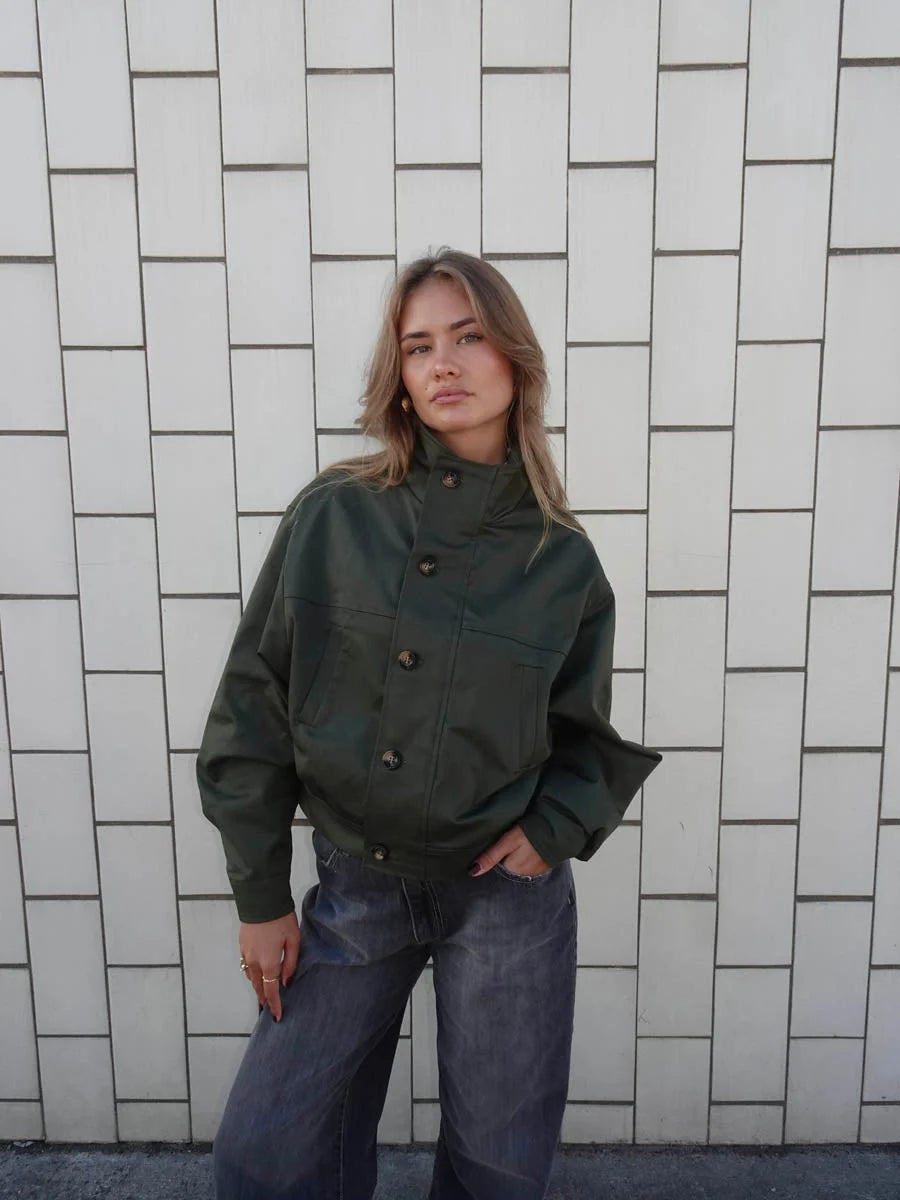 Veste Bomber Zoralie vert, vue 4