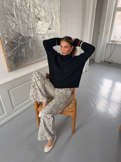 Pull Oversize Paola noir, vue 6