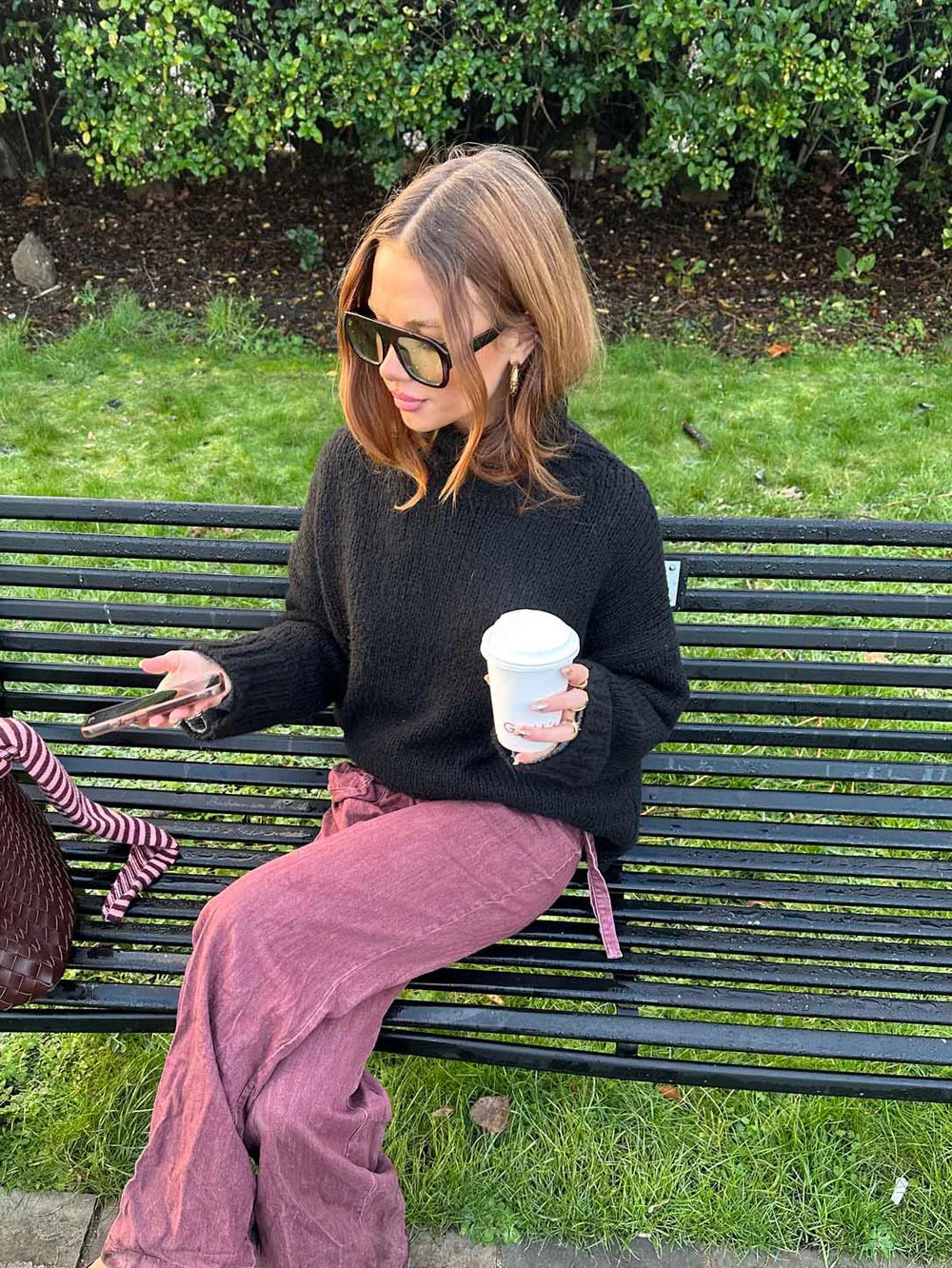 Pull Oversize Paola noir, vue 5
