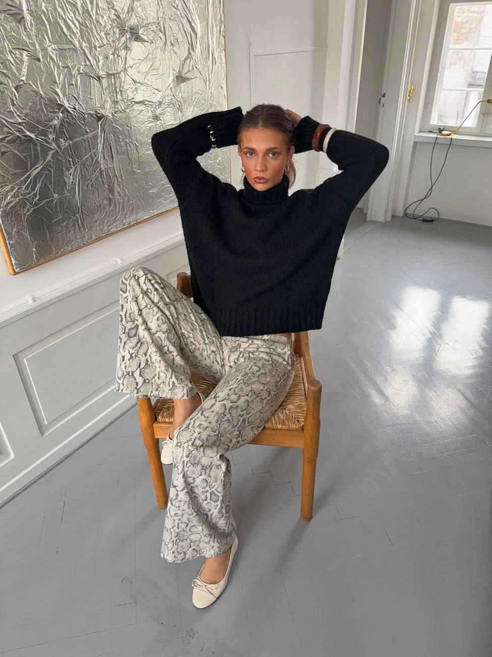 Pull Oversize Paola noir, vue 1