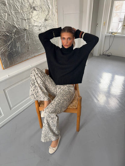 Pull Oversize Paola noir, vue 1
