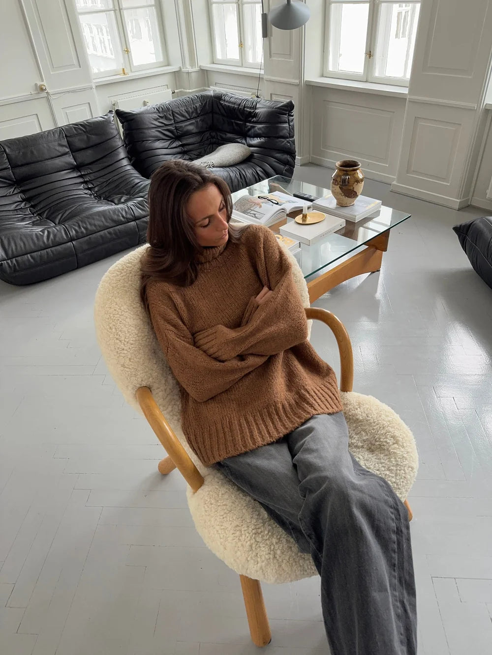 Pull Oversize Paola camel, vue 8