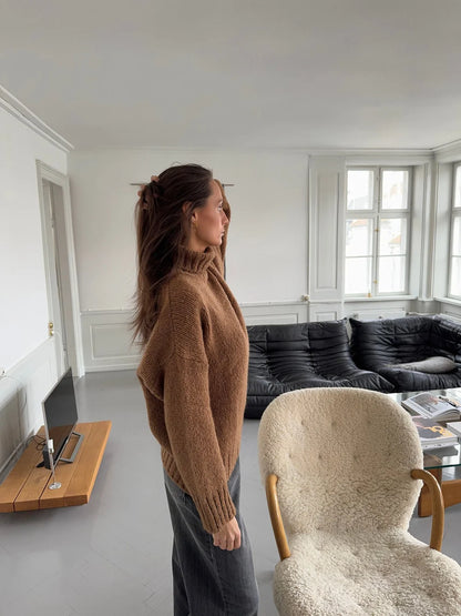 Pull Oversize Paola camel, vue 6