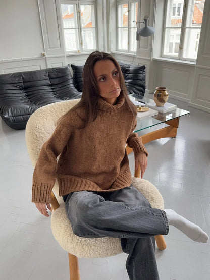 Pull Oversize Paola camel, vue 4