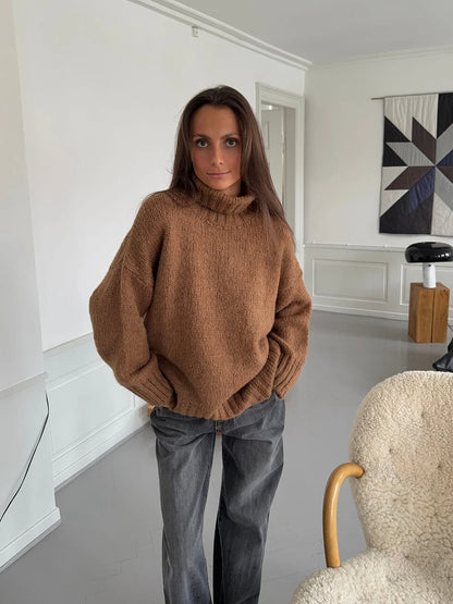 Pull Oversize Paola camel, vue 2