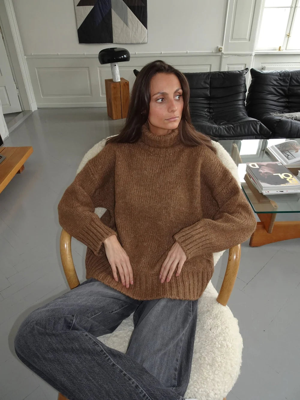 Pull Oversize Paola camel, vue 1