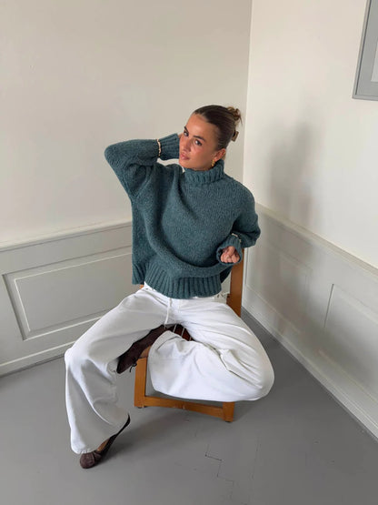Pull Oversize Paola bleu canard, vue 6