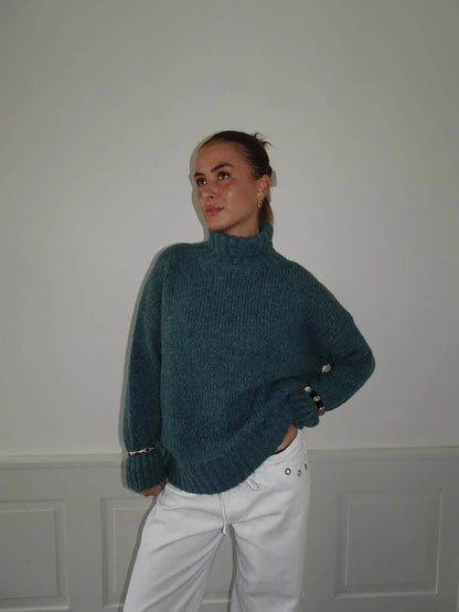 Pull Oversize Paola bleu canard, vue 7