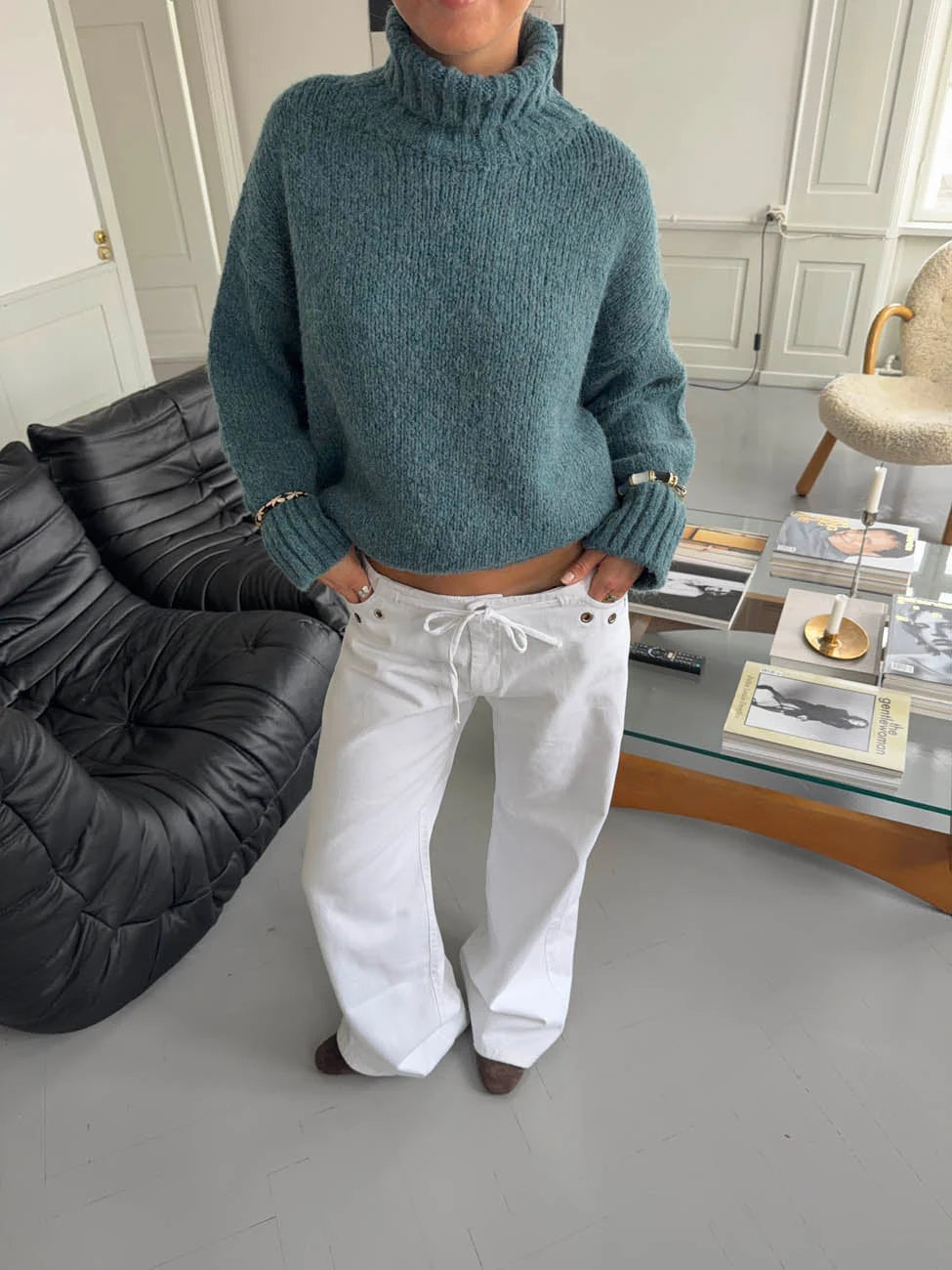 Pull Oversize Paola bleu canard, vue 8
