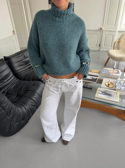 Pull Oversize Paola bleu canard, vue 8