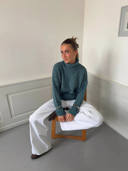 Pull Oversize Paola bleu canard, vue 5