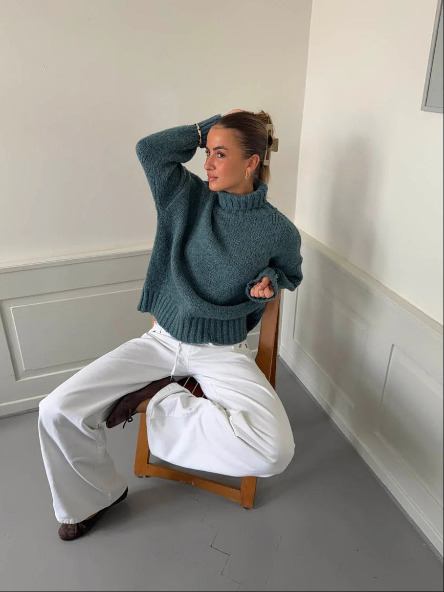 Pull Oversize Paola bleu canard, vue 1