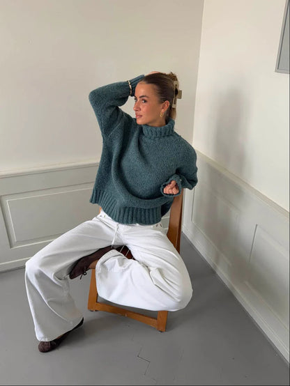 Pull Oversize Paola bleu canard, vue 1