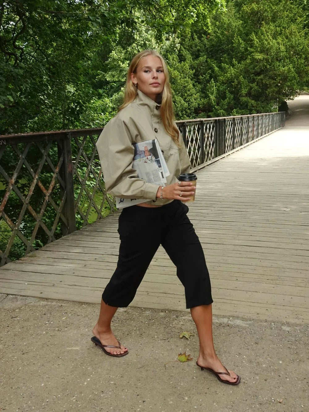 Veste Bomber Zoralie beige, vue 8