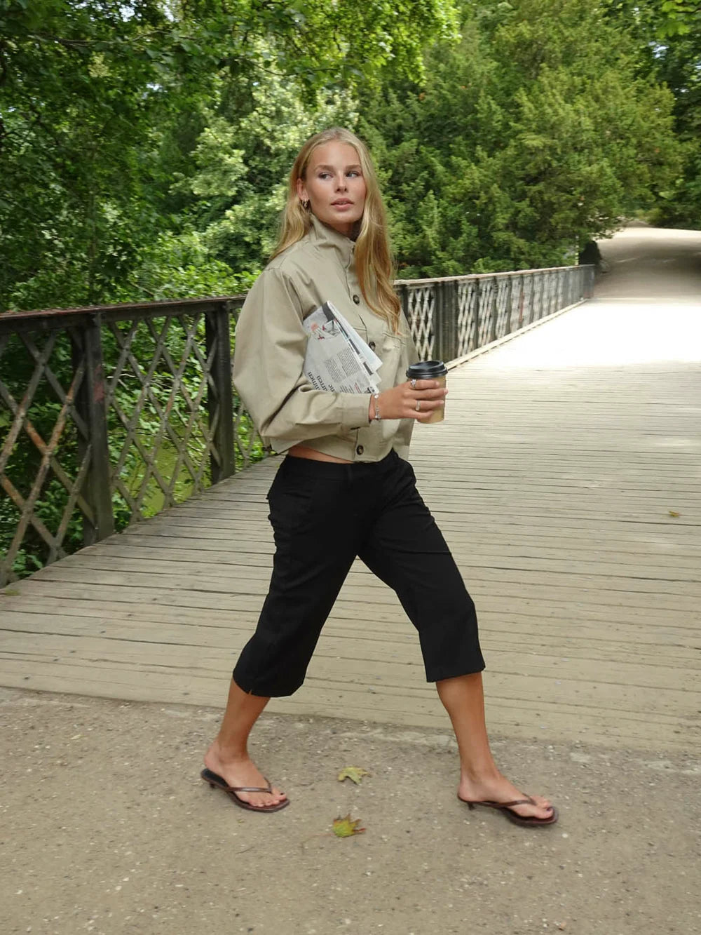 Veste Bomber Zoralie beige, vue 6