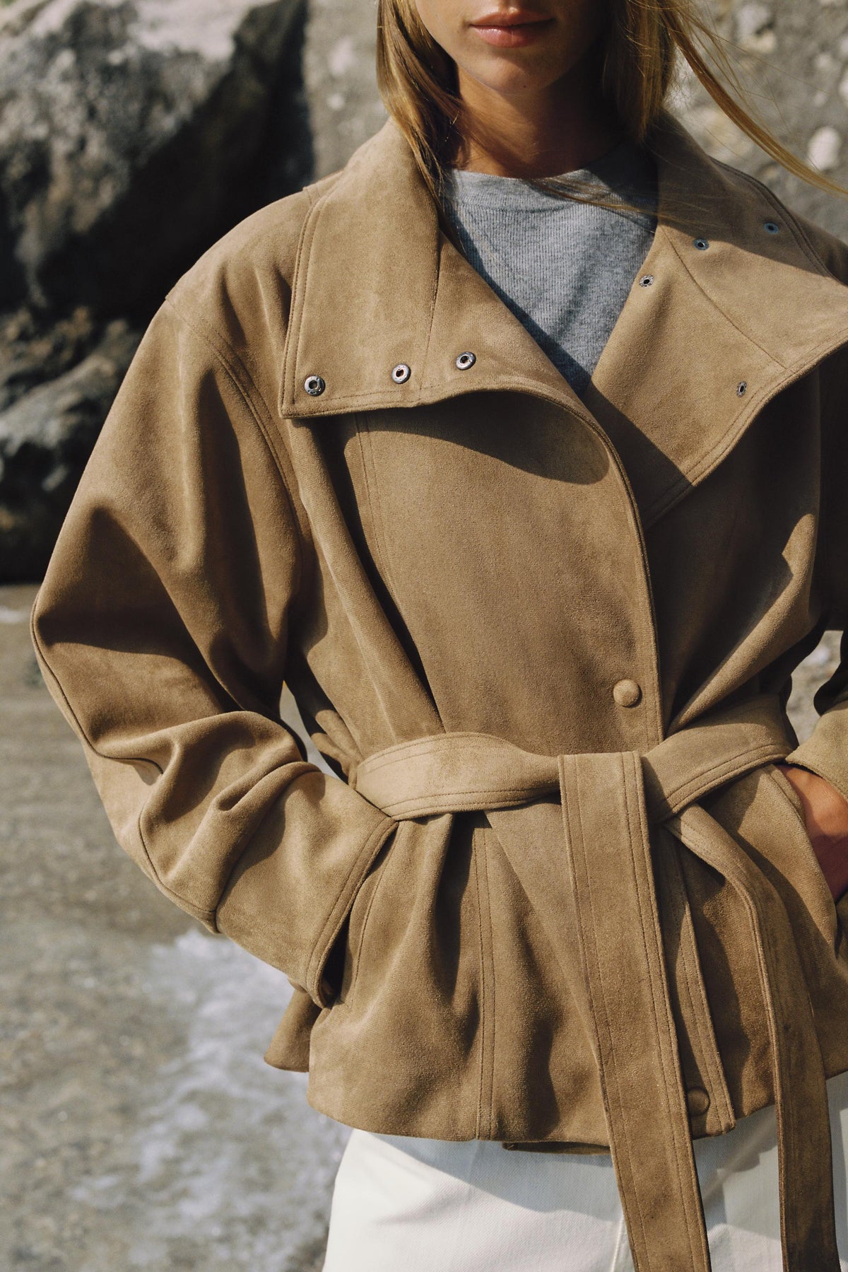 Veste Osalys marron clair, vue 3
