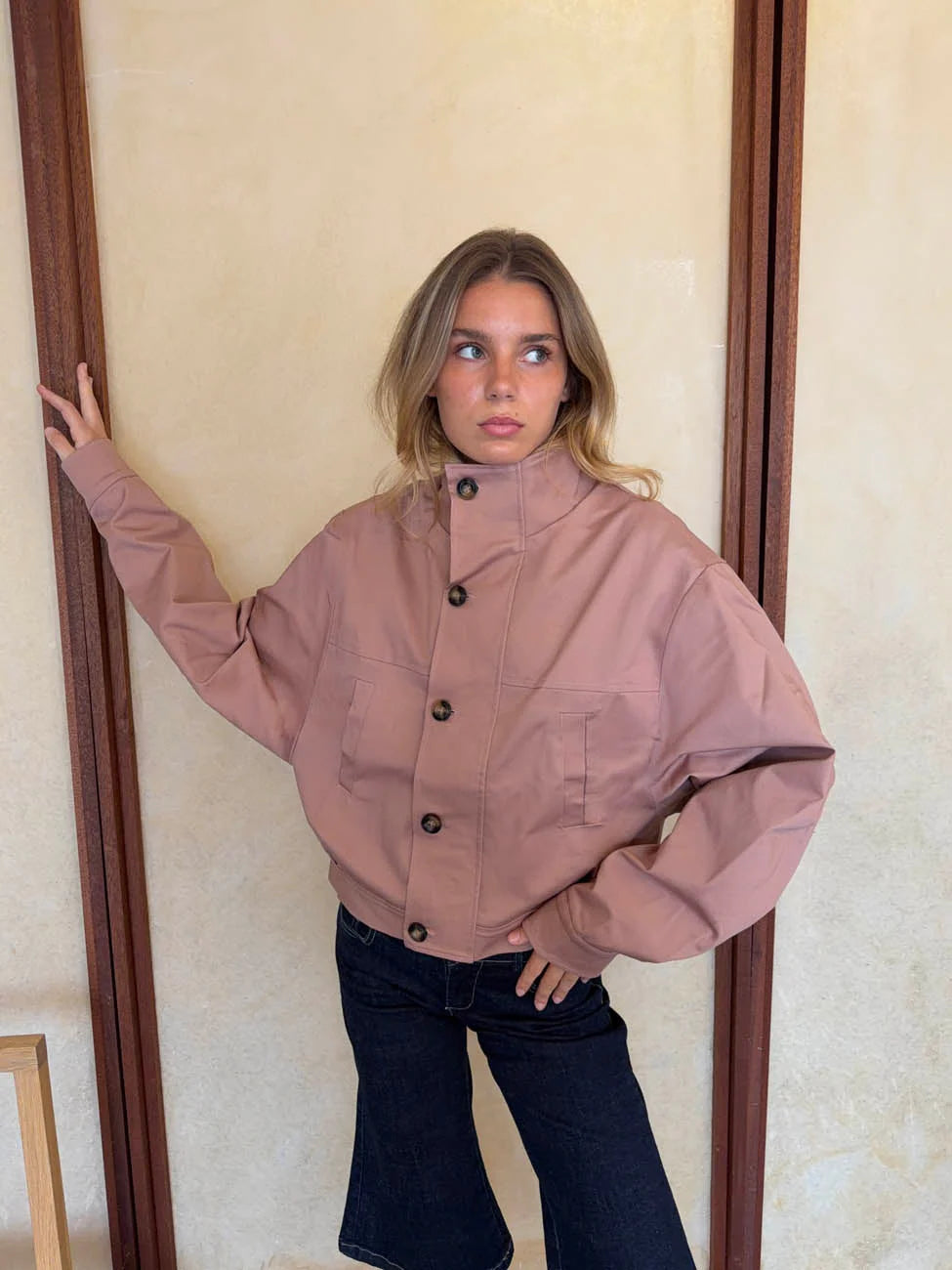 Veste Bomber Zoralie vieux rose, vue 7