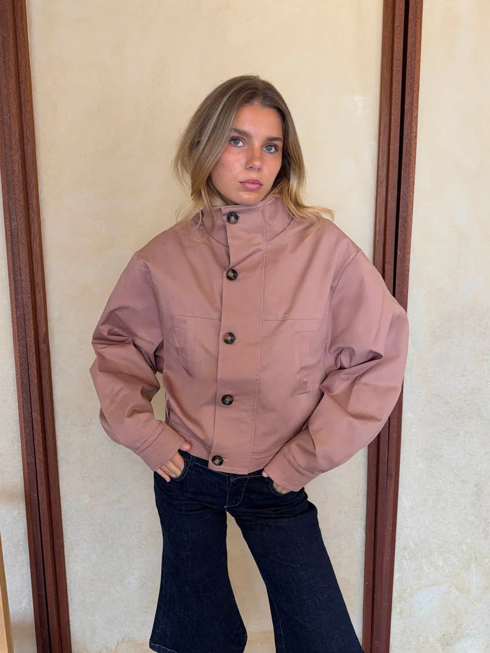 Veste Bomber Zoralie vieux rose, vue 4