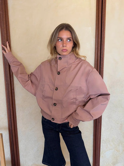 Veste Bomber Zoralie vieux rose, vue 1