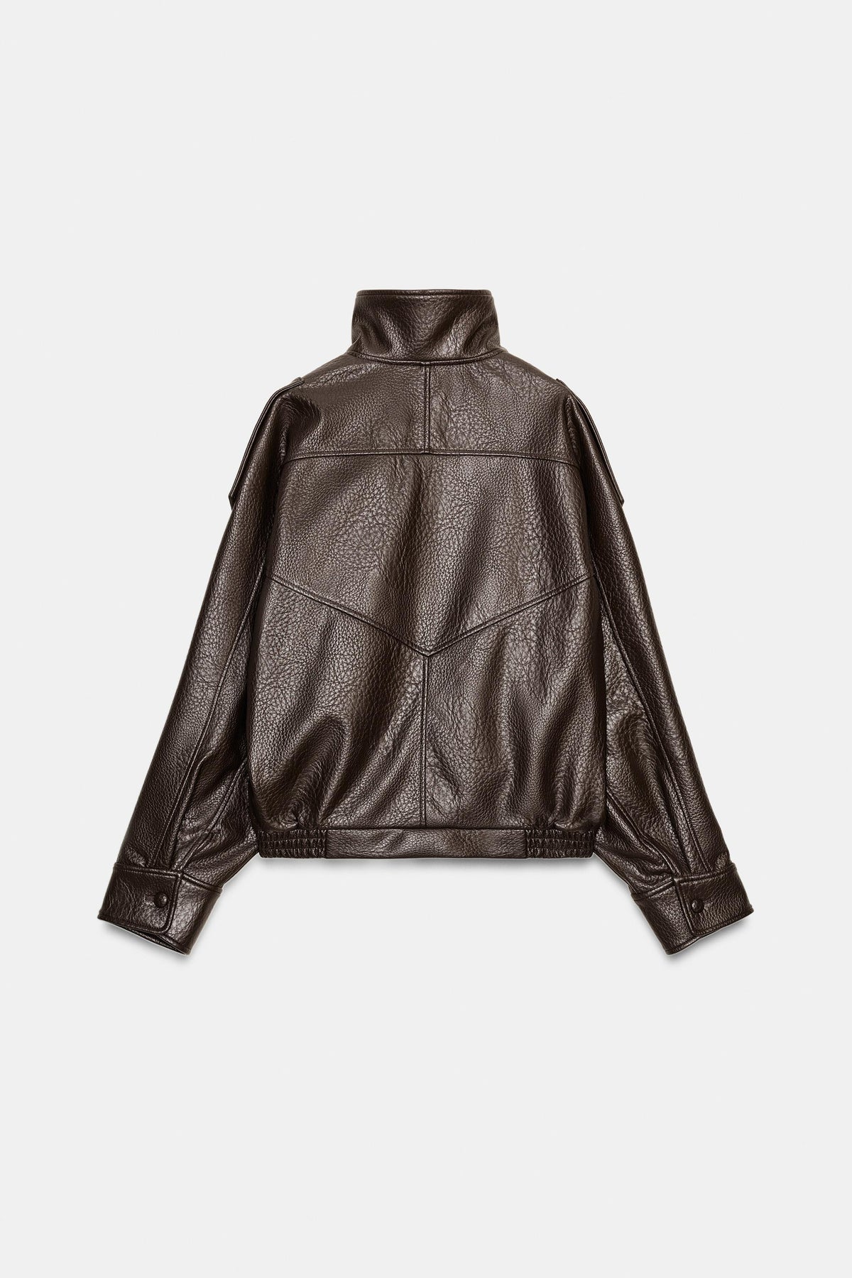 Veste en cuir Dalia marron dos a plat