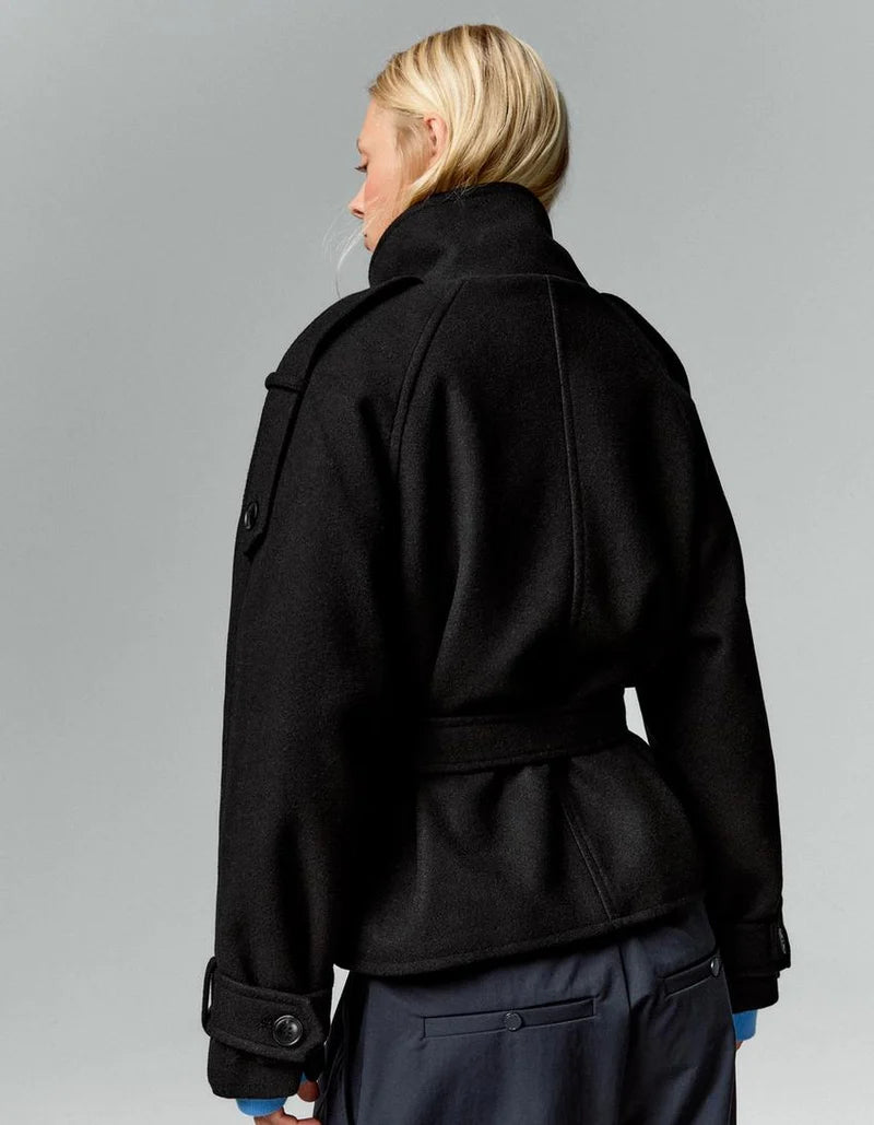 Manteau Analie noir vu de dos