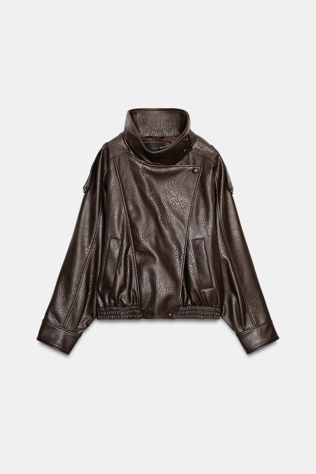 Veste en cuir Dalia marron face